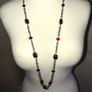 WHBM Ruby Crystal Statement Necklace
